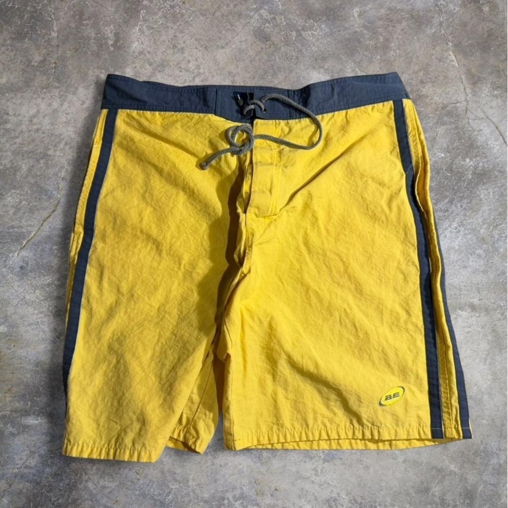 Vintage American Eagle Outfitters Yellow Board Shorts Swim Trunks Size 38